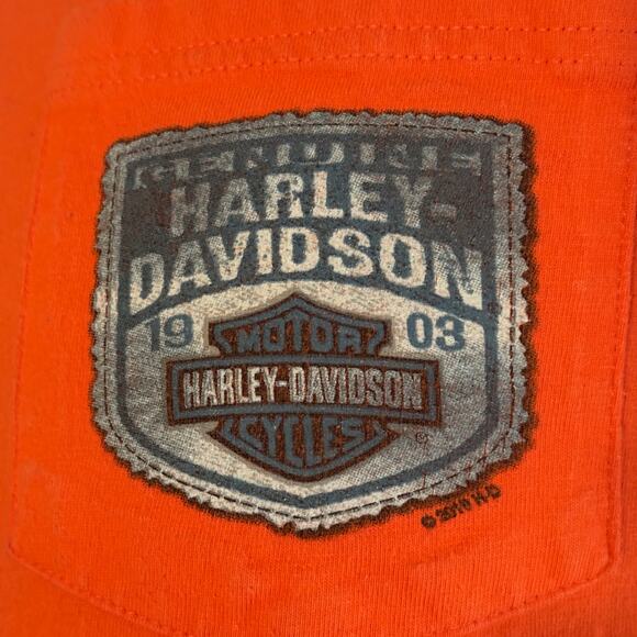 Harley-Davidson Orange Pocket Tee M Atlanta - Picture 1 of 6